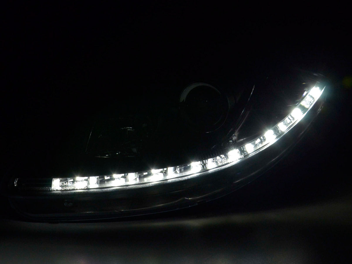Scheinwerfer Set Daylight LED Tagfahrlicht Seat Leon 1P 09- schwarz Scheinwerfer Set Daylight LED Tagfahrlicht Seat Leon 1P 09- schwarz